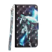 3D Painting Pattern Coloured Drawing Horizontal Flip TPU + PU Leather Case with Holder & Card Slots & Wallet for Huawei Honor 20 Lite(Walf)