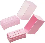 SAFIGLE 2Pcs Nail Grinding Head Storage Boxes Manicure Accessory Organizer Transparent Polishing Bits Display Case for Nail Drill Bits