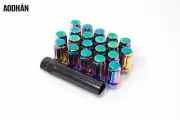 20Pcs Aodhan Spl35 12X1.25 Lug Nut Neo Chrome W/ Key Fits Subaru Honda