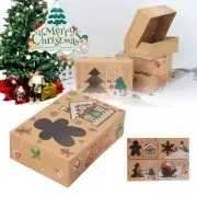 12 PCS Christmas Candy Cookie Boxes Bakery Gift Boxes Cupcake Muffin Cake Box IW