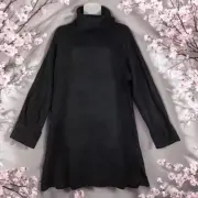 Topshop Women's Black Size Small Ribbed Turtle Neck Long Sleeve Sweater Dress
