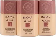 Inoar PROFESSIONAL - G.Hair Keratin Smoothing System With Deep Cleansing Shampoo, Anti-Volume Treatment & Finishing Mask