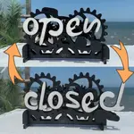 【缺貨】日本設計師創意齒輪翻轉OPEN CLOSED開門關門營業中打烊招牌門牌掛牌看板HAGURUMA