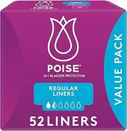 Poise Liners for Bladder Leaks, Regular (52 Count)