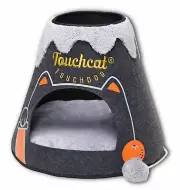 Touchcat Molten Lava Designer Triangular Cat Pet Kitty Bed House With Toy (PB69)