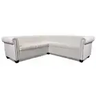 Artificial Leather Corner Lounge Couch Seat Chair Sofa Suite - 5 Seater - White