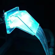 Curved Acrylic Pool Fountain Water case with Color-Changing LED Lights for Garden Pond, Swimming Pool, Plaza, Easy to Install,A