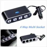 USB Port 4 Way Car Cigarette Lighter Socket Splitter DC 12V/24V Charger Adapter