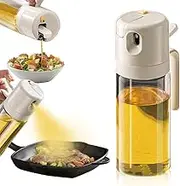 EPJJi 2 in 1 Glass Oil Sprayer and Dispenser, 2024 Upgraded 2 in 1 Olive Oil Dispenser and Oil Sprayer Bottle, 18oz/550ml Glass Oil Spray Bottle Spray for Kitchen Cooking Home (3)