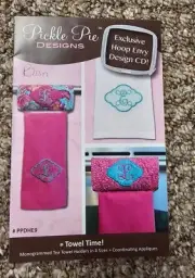 Towel Time Machine Embroidery Monogram Pickle Pie Designs In The Hoop 4 Sizes