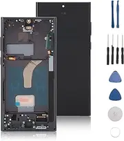 6.8 Original for Galaxy S22 Ultra, LED LCD Display Digitizer Assembly S22ultra 5G LCD Screen Replacement with Black Frame, Tested Before Shipping