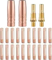 MIG Welding Gun Kit 0.035" 0.9mm Tip Nozzle Diffuser for Lincoln Magnum 100L and Tweco Mini/#1 Replacement Accessories (0.035") 24-pk