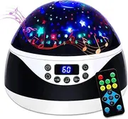 Night Light with Music & Timer, MOKOQI Star Light Projector - Sound Machine for Baby Sleeping, Birthday Gifts for Girls Boys 1-6-12, Remote Control Projection Lamp Invited Colour Starry Sky to Home