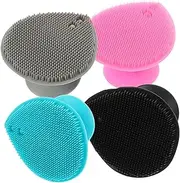 Mikinona 4Pcs Silicone Shower Scrubber Gentle Body Massage Brush Scalp Exfoliator Soft Silicone Bathing Tool for Home and Travel Use for Stimulating