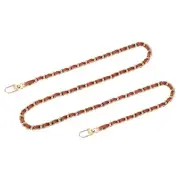 39" Purse Chain Strap with Buckles for Shoulder and Cross Body (Brown + Gold)