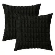Pillow Cover 2Pcs Boho Decorative Throw Pillow Covers Rustic Modern Farmhouse Home Decor-Black