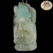 BI03104# Hand Carved Fish Drusy Multi-color Amazonite Pendant Bead Gemstone