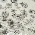 50PCS INS Style Plants Stickers Black White Laptop Notebooks Stickers Toy Gifts