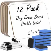 12 Pack Small White Board Dry Erase 5X7 Inch Mini Whiteboard Small Dry Erase Boa