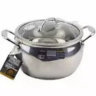 David Burke 7 Quart Dutch Oven Pot with Lid Silver Stainless Steel