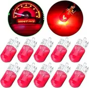 CUSMME 10Pack T10 194 168 LED Light Bulb 158 PC194 161 W5W 147 Halogen Instrument Panel Gauge Cluster Dashboard Automotive Light Bulb Red