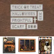 Halloween Block Sentiment Words Cutting Dies – Trick or Treat Frightful Scary +
