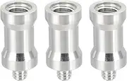 uxcell Camera Spigot Screws Converter 3/8" x 1/4" Female to Male, 3 Pack Tripod Screw Adapter Spigot Stud for Light Stand Hot Shoe Cold Shoe Adapter Ball Head Flash, Silver