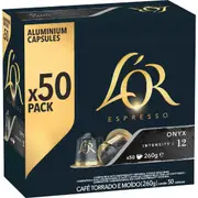 L'Or Espresso Onyx Intensity 12 Coffee Pods 50 pack