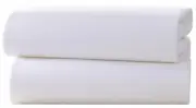 Clair de Lune Pram Crib Cotton Jersey Fitted Sheets Pack of 2, White