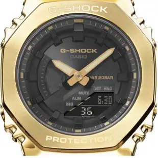 【CASIO 卡西歐】G-SHOCK 黑金時尚 高貴奢華 金屬錶殼 八角形錶殼 GM-S2100GB-1A