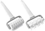 Pizza Dough Docker and Lattice Roller Cutter Plastic Cookie Pie Pizza Bread Pastry Crust Roller, 2Pcs Pizza Dough Docker Roller Plastic Pastry Docker Roller,Pizza Pie Pastry Dough Docker Pizza Roller