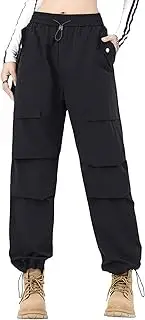 IBIH Women Outdoor Lightweight Cargo Pants Y2K High Waist Fashion Casual Streetwear Pants Hiking Travel Pants
