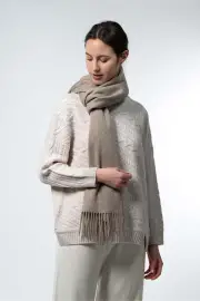 Merinosnug Extra Fine Large Merino Wool Scarf Australia – 90% Merino, 10% Alpaca, Swiss Coffee