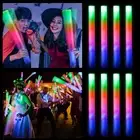 15/20Pcs LED Glow Sticks Bulk Colorful RGB Glow Foam Stick Cheer Tube Dark Light
