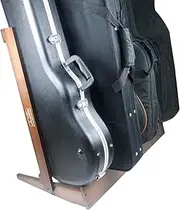 Augioth Multi Wood Guitar Rack for 5 Acoustic, Electric or Bass Guitars - Hardwood Stand with Padded Floor Display