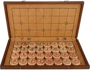 Carved Beech Wood Chinese Chess Set Solid Wood Large Thickened Adult Folding Chessboard Home Large high-end Chess (Size 50)
