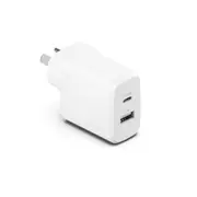Cygnett PowerPlus 32W USB-C & USB-A Dual Port Wall Fast Travel Charger White