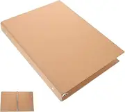 HOMSFOU Vintage Paper Notepad Shell with Binding Ring Simple Style Binder Cover for School Office Travel Journal and Creative Writing