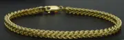 Real 10K Yellow Gold 4.5MM Franco / Box Link Bracelet Mens