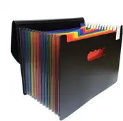 YEBMoo 13 Pockets Expanding Files Folder/ A4 Expandable File Organizer/Portable Accordion File Folder/High Capacity Multicolour Stand/Plastic Business File Organizer Box (1xFolder)
