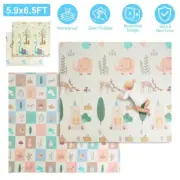 5.9x6.5FT Baby Play Mat Extra Large Activity Playmat Foldable Foam Baby Mat