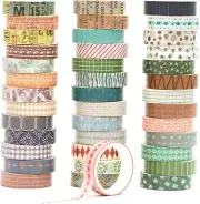 40 Rolls Basic Pattern Masking Tape Set Retro Washi Tape Art DIY Craft Valet Jo