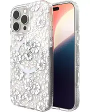 ZAGG Milan Snap Case for iPhone 16 Pro Max - Floral Design on Clear Base MagS...