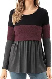 [Bearsland] Women's Nursing Tops Short Sleeve Scoop Neck Breastfeeding Shirt Maternity Clothes