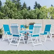 Decor Cushion Garden Highback Chair Cushions 6 pcs Blue 120x50x3 cm Fabric