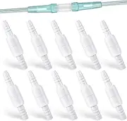 Geiserailie 10 Pack Oxygen Tubing Swivel Connector, 360 Degree Rotation Hose Cannula Connector Avoid Tube Tangles, Leak Proof Ensure Smooth Flow of Oxy, Home Oxygen Concentrator Accessories