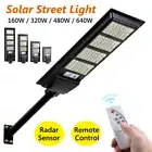 Solar LED Street Light Remote Outdoor Flood Garden Street Lamp Waterproof