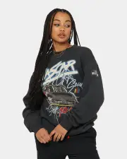 [NASCAR] Nascar Lightning Cup Series Crewneck Washed Black - Size L L Washed Black