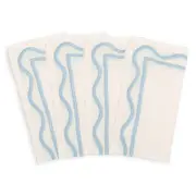 Misette Colorblock Embroidered Linen Napkins, Set of 4