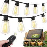 54(48+6) FT Solar String Lights Waterproof,Patio Lights Solar Powered w/ Remote